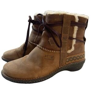 UGG Women’s Australian Cove Toast fur lined ankle Boots Size 9